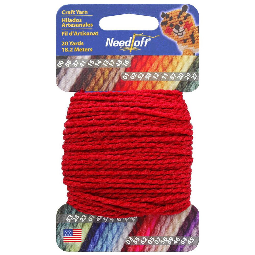 Needloft Craft, Nylon Yarn, 20 Yard, Spool, Red